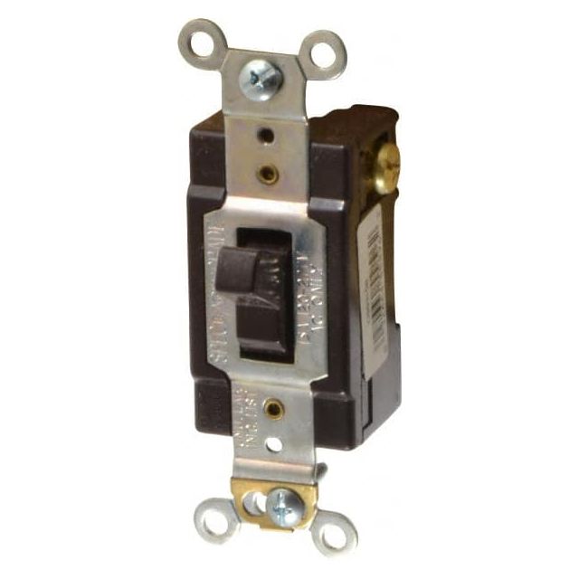 3 Pole, 120 to 277 VAC, 15 Amp, Commercial Grade Toggle Three Way Switch MPN:CSB315B