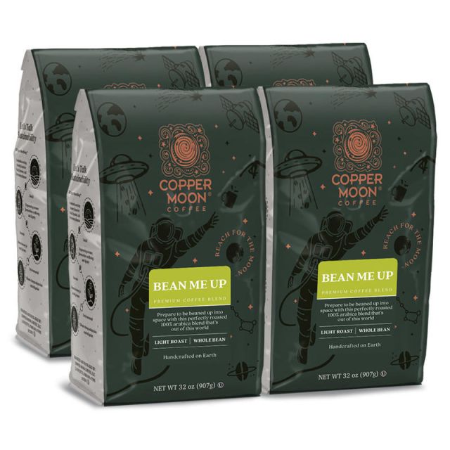 Copper Moon Whole Bean Coffee, Bean Me Up Blend, 2 Lb Bag, Case Of 4 Bags MPN:260122-CASE