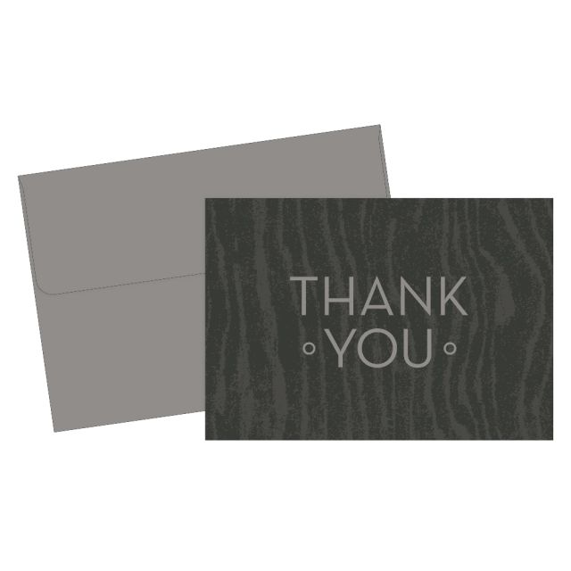 Great Papers! Thank You Cards, 4 7/8in x 3 3/8in, Wood Grain, Gray, Pack Of 20 (Min Order Qty 4) MPN:2013323PK2