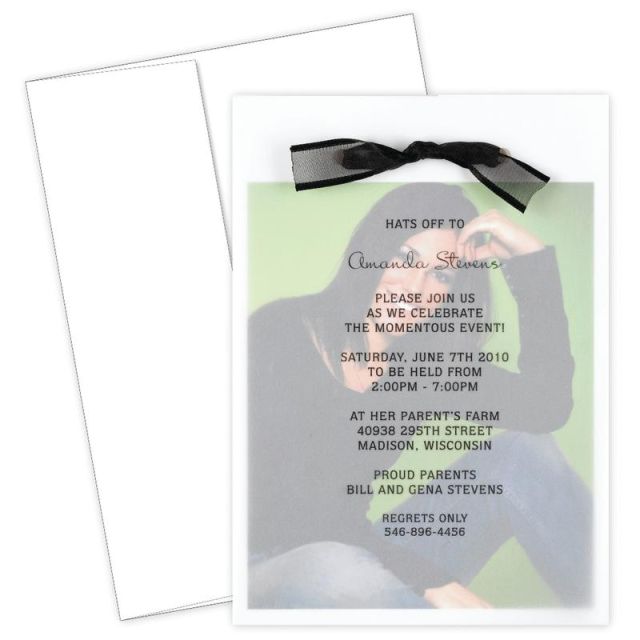 Great Papers! Graduation Photo Invitation Kit, 5 1/2in x 7 3/4in, Grad Overlay, White, Pack 922761