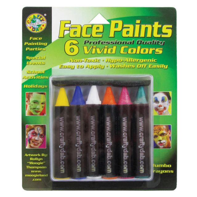 Crafty Dab Jumbo Crayon Face Paint, Assorted Colors, Pack Of 36 (Min Order Qty 2) MPN:CV-80030BN