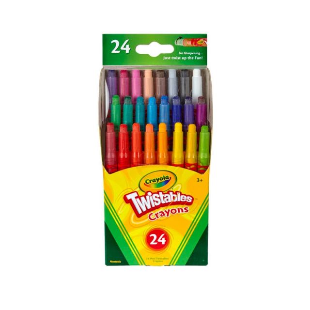 Crayola Twistables Crayons With Plastic Container, Mini Size, Assorted Colors, Pack Of 24 Crayons (Min Order Qty 9) MPN:52-9724