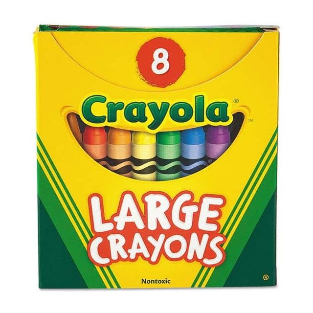 All Purpose Wax Crayon Marker: Black, Blue, Brown, Green, Orange, Red, Violet & Yellow, Wax-Based, Standard Point MPN:CYO520080