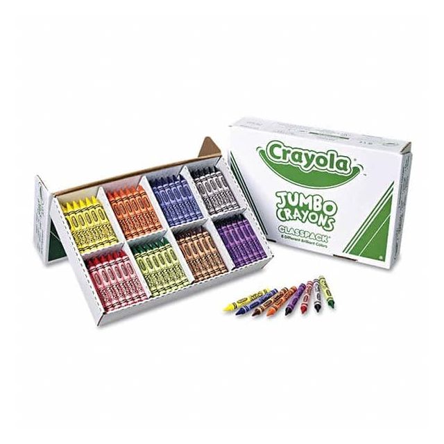 All Purpose Wax Crayon Marker: Black, Blue, Brown, Green, Orange, Red, Violet & Yellow, Wax-Based, Standard Point MPN:CYO528389
