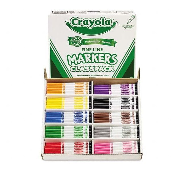 UV Marker: Black, Blue, Brown, Gray, Green, Orange, Pink, Red, Violet & Yellow, Water-Based, Fine Point MPN:CYO588210