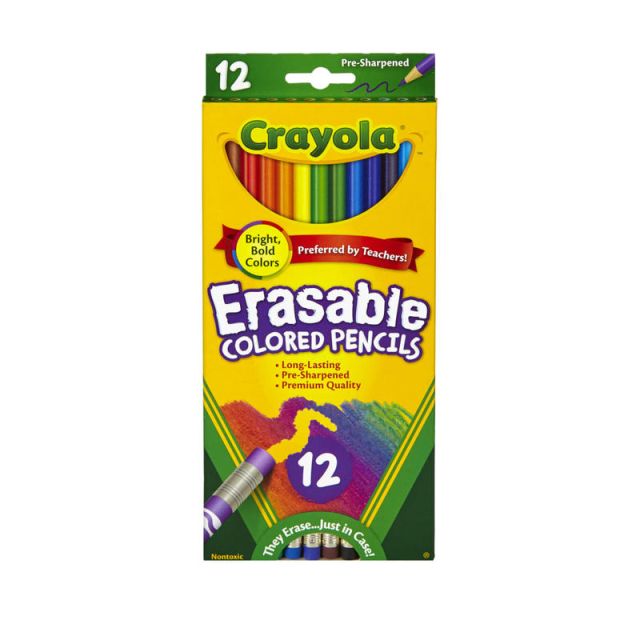 Crayola Erasable Colored Pencils, Pack Of 12 Pencils (Min Order Qty 14) MPN:68-4412