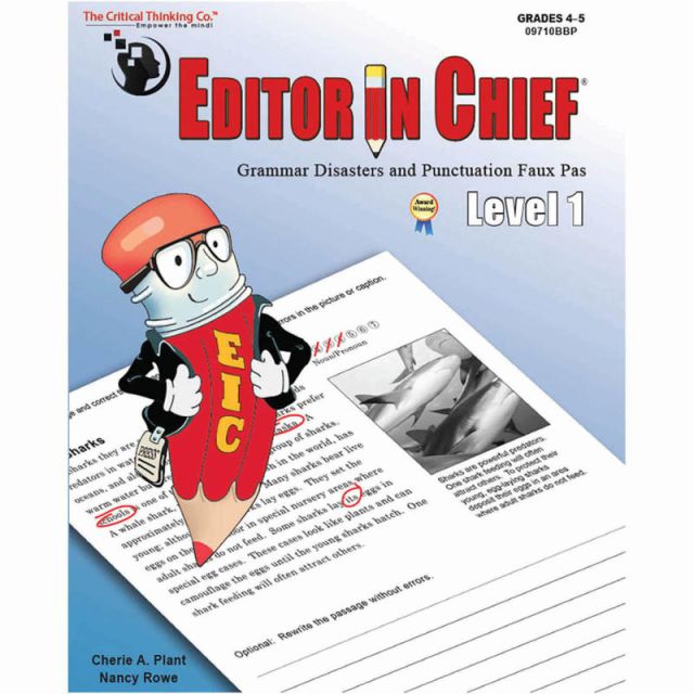 The Critical Thinking Co. Editor In Chief Level 1 Workbook, Grades 4-5 (Min Order Qty 3) MPN:CTB9710