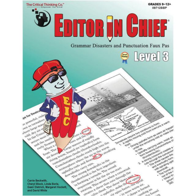 The Critical Thinking Co. Editor In Chief Level 3 Workbook, Grades 9-12 (Min Order Qty 2) MPN:CTB9712