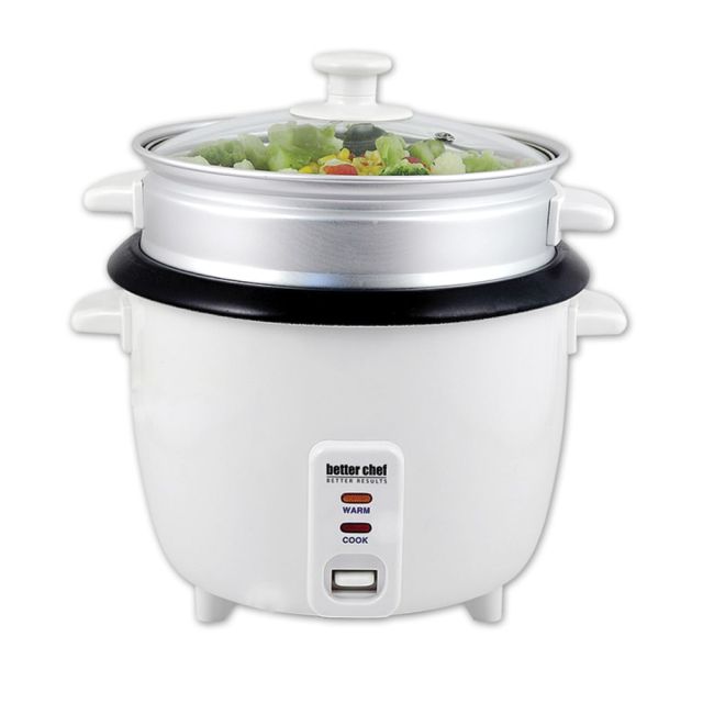 Better Chef 5-Cup Rice Cooker With Food Steamer Attachment, White (Min Order Qty 2) MPN:99579171M