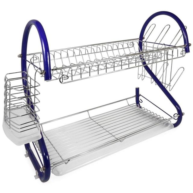 Better Chef DR-165R 2-Tier Chrome-Plated Dish Rack, 16in, Blue (Min Order Qty 2) MPN:995109163M