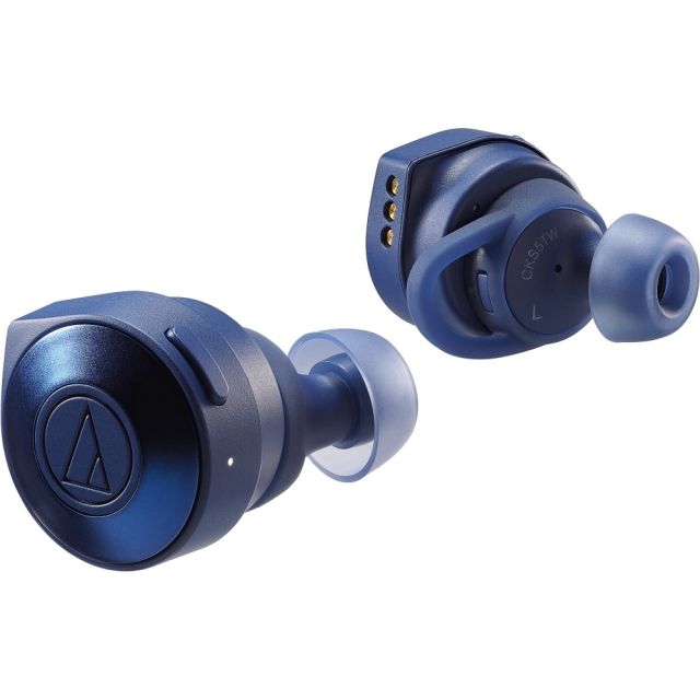 Audio-Technica True Wireless Headphones ATH-CKS5TW - Stereo - True Wireless - Bluetooth - 32.8 ft - 16 Ohm - 5 Hz - 40 kHz - Earbud - Binaural - In-ear - MEMS Technology, Omni-directional Microphone - Blue MPN:ATH-CKS5TWBL