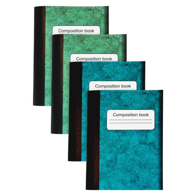Sparco Composition Books - 80 Sheets - 4.3in x 3.3in - Multi-colored Cover - Sturdy Cover, Durable - 4 / Pack (Min Order Qty 4) 36126