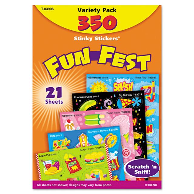 TREND Stinky Stickers Variety Pack, Fun Fest, Set Of 350 (Min Order Qty 3) T83906