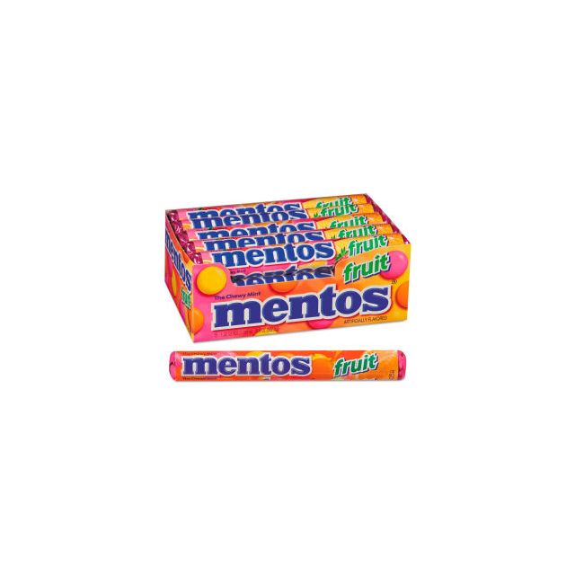 Mentos® Chewy Mints 1.32 oz. Mixed Fruit 15 Rolls/Box VAM4181