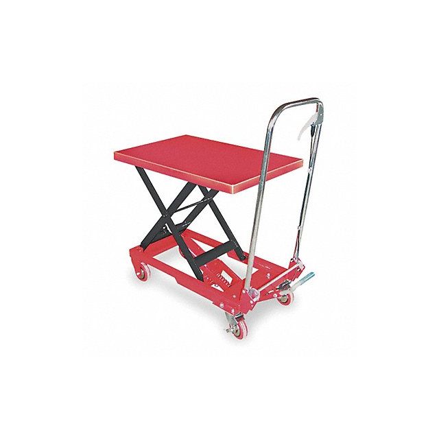 Scissor Lift Cart 400 lb Steel Fixed MPN:3KR46