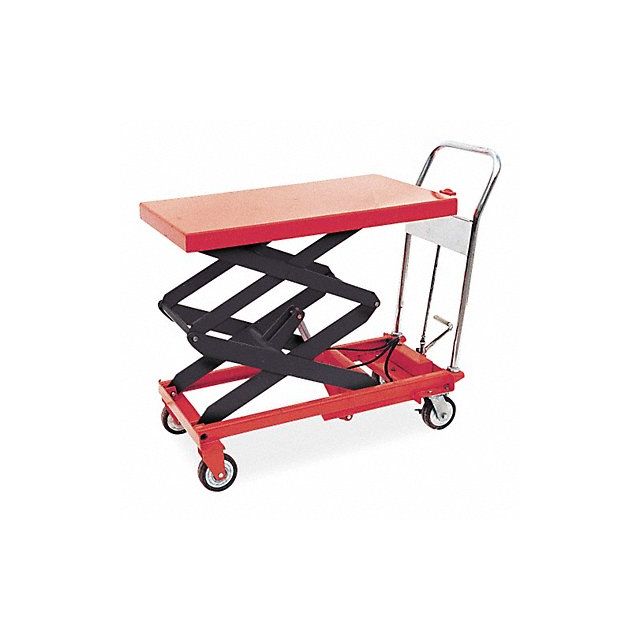 Scissor Lift Cart 800 lb Steel Fixed MPN:3KR47