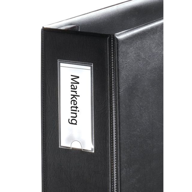 Cardinal HOLDit! Label Holders For 1in (Or Larger) Binders, 1 3/8in x 3in, Pack Of 12 (Min Order Qty 8) MPN:21820