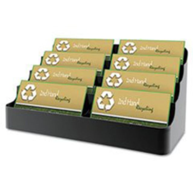 Deflecto 8-Compartment Business Card Holder, 3 7/8inH x 7 7/8inW x 3 5/8inD, Black (Min Order Qty 5) MPN:90804