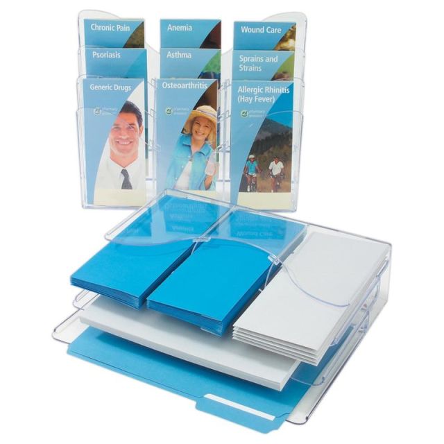 Deflecto 3-Tier Document Holder, 11 1/2inH x 13 3/8inW x 3 1/2inD, Clear (Min Order Qty 2) MPN:47631
