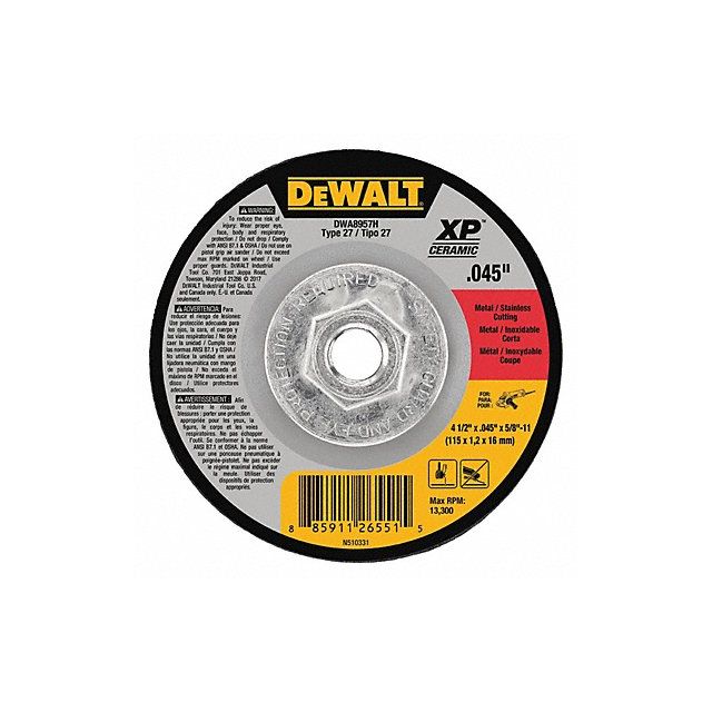 Abrasive Cut-Off Wheel 0.045 Thick MPN:DWA8957H