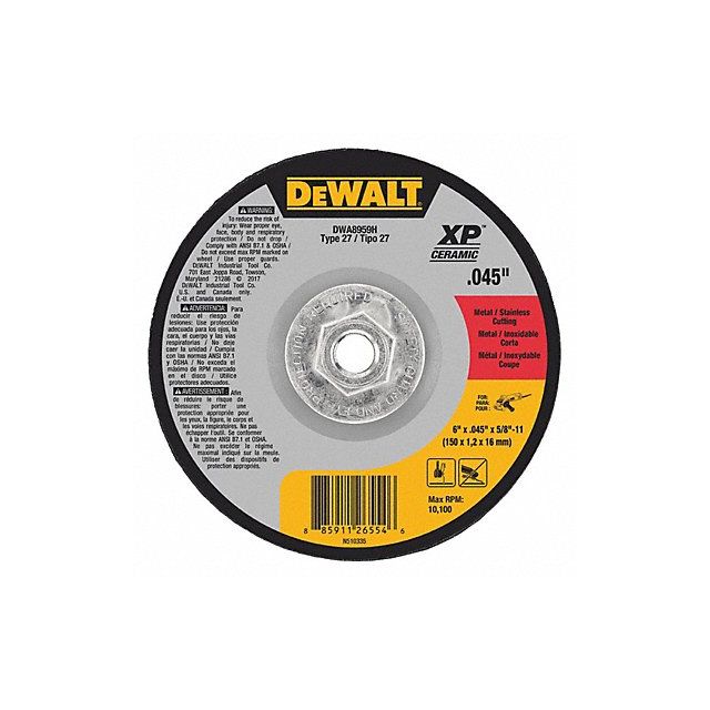 Abrasive Cut-Off Wheel 0.045 Thick MPN:DWA8959H