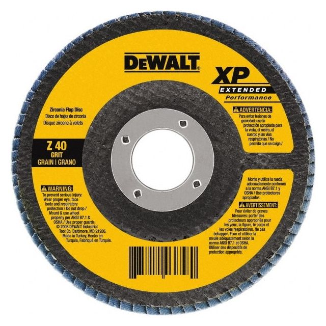 Flap Disc: 5/8-11 Hole, 80 Grit, Zirconia Alumina, Type 27 MPN:DW8256