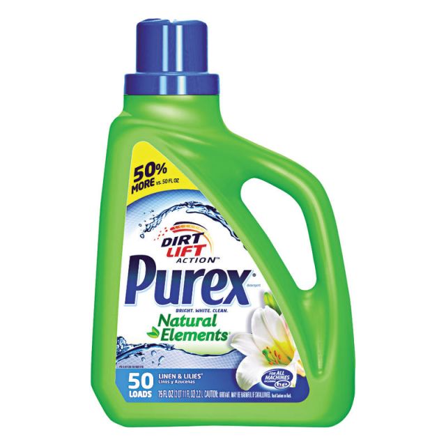 Purex Ultra Natural Elements HE Liquid Detergent, Linen & Lilies Scent, 75 Oz Bottle (Min Order Qty 4) MPN:01120