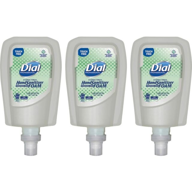 Dial Hand Sanitizer Foam Refill - 33.8 fl oz (1000 mL) - Touchless Dispenser - Kill Germs - Hand - Yes - Clear - Non-drying, Dye-free - 3 / Carton MPN:16694