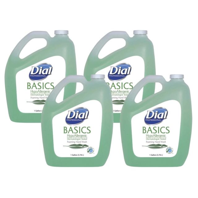 Dial Basics HypoAllergenic Foam Hand Soap, Fresh Scent, 1 Gal., Pack Of 4 Bottles MPN:98612CT