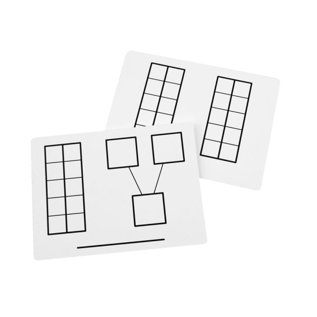 Didax Dry-Erase Ten Frame Mats, 9in x 12in, White, Pack Of 2 (Min Order Qty 2) MPN:DD-211441-2
