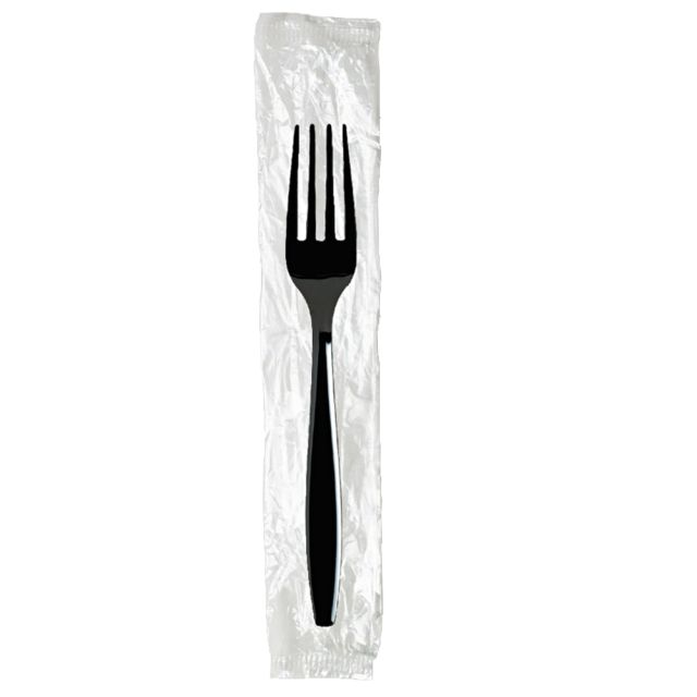 Dixie Individually Wrapped Heavyweight Forks, Black, Carton Of 1,000 Forks MPN:FH53C