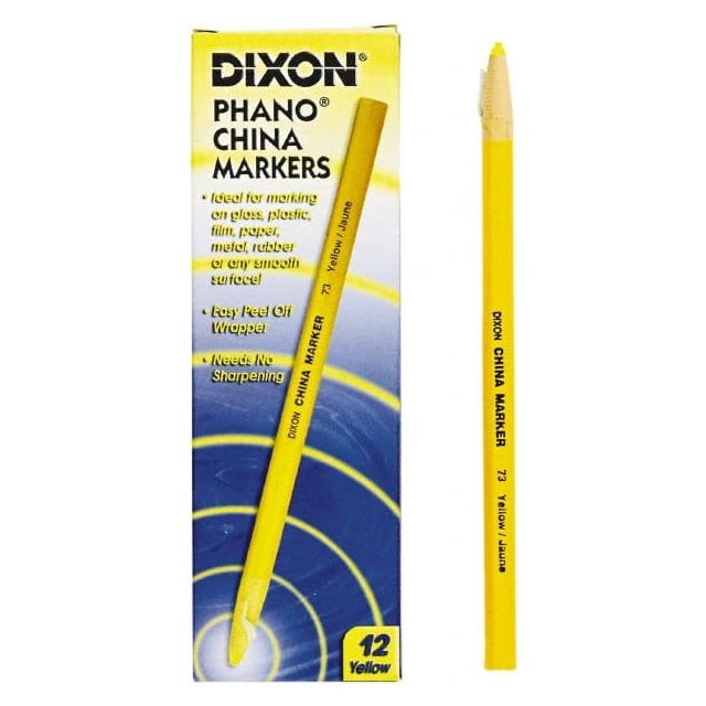 Ink Marker: Yellow, Wax-Based, Soft Crayon Point MPN:DIX00073