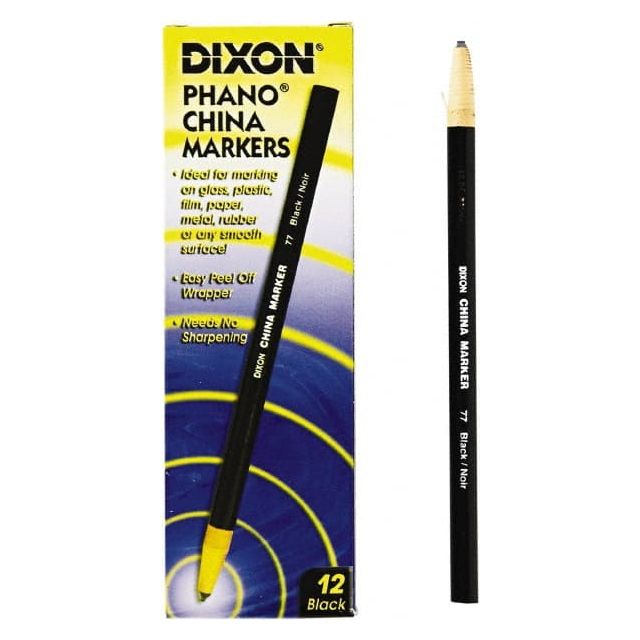 Ink Marker: Black, Wax-Based, Soft Crayon Point DIX00077 Marking Tools
