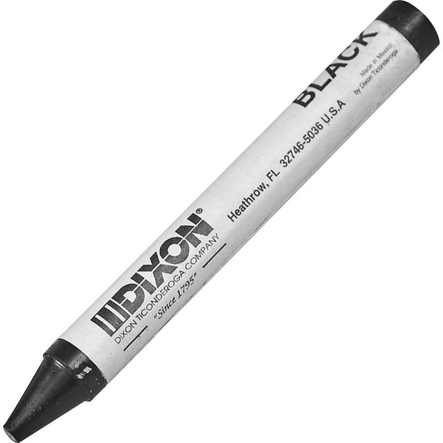 Dixon Long-Lasting Marking Crayons, 5in, Black, Pack of 12 (Min Order Qty 10) MPN:05005