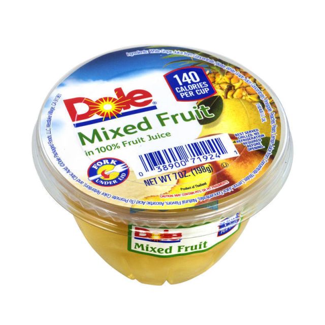 Dole Mixed Fruit In 100% Fruit Juice Cups, 7 Oz, Pack Of 12 Cups (Min Order Qty 2) MPN:71924