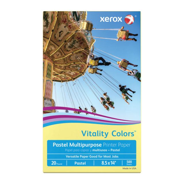 Xerox Vitality Colors Colored Multi-Use Print & Copy Paper, Legal Size (8 1/2in x 14in), 20 227112