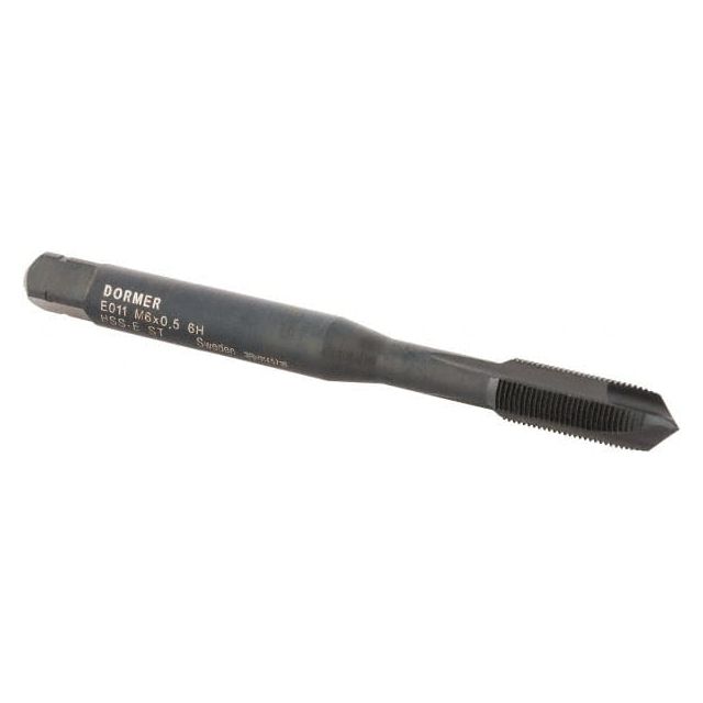 Spiral Point Tap: M6x0.50 Metric Fine, 3 Flutes, Plug, 6H Class of Fit, Cobalt, Oxide Coated MPN:5974483