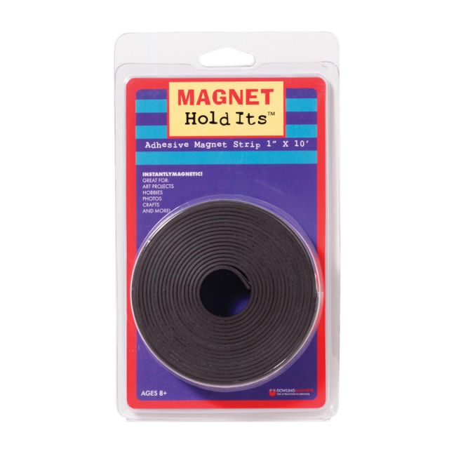 Dowling Magnets Adhesive Magnet Strip, 1in x 10ft, Black, Pack Of 6 Rolls (Min Order Qty 2) MPN:DO-735005BN