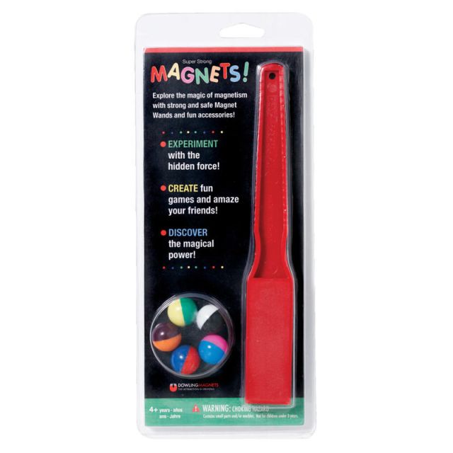 Dowling Magnets Magnet Wand And Magnet Marbles, 7/8inH x 4 1/8inW x 9 5/8inD, Assorted Colors, Pre-K -Grade 6 (Min Order Qty 7) MPN:DO-736600