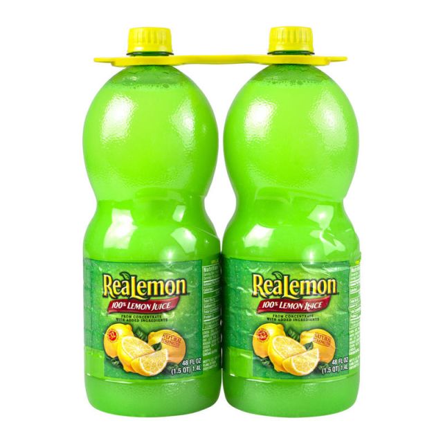 ReaLemon 100% Lemon Juice, 48 Oz, Pack Of 2 Bottles (Min Order Qty 3) MPN:21123