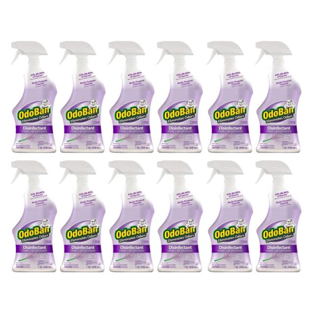 OdoBan Odor Eliminator Disinfectant Spray, Lavender Scent, 32 Oz Bottle, Case Of 12 MPN:91010112PK-OD