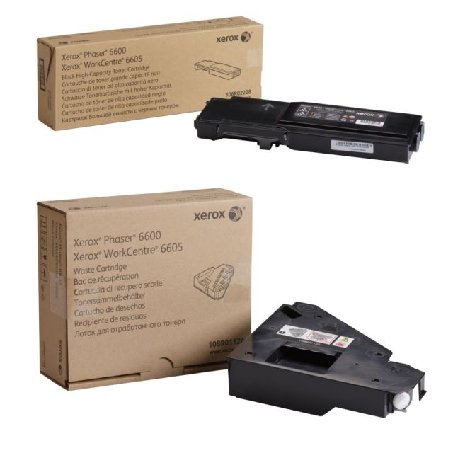 Xerox 106R02228/108R01124 High-Yield Black Toner Cartridge And Waste Toner Cartridge MPN:6600BKWAS-OD