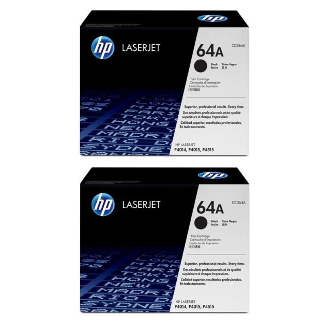 HP 64A Black Toner Cartridges, Pack Of 2, CC364A MPN:CC364A2PK-OD