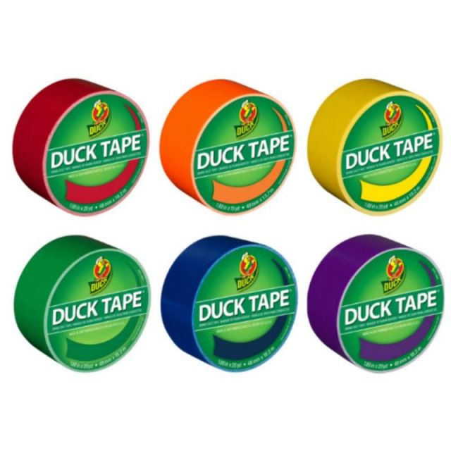 Duck Brand Color Duct Tape Rolls, 1-15/16in x 115 Yd, Rainbow Combo, Pack Of 6 Rolls (Min Order Qty 2) MPN:DUCKRNBW6PK-OD