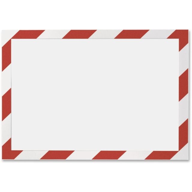 DURABLE DURAFRAME SECURITY Self-Adhesive Magnetic Letter Sign Holder - Holds Letter-Size 8-1/2in x 11in , Red/White, 2 Pack (Min Order Qty 3) MPN:4770132