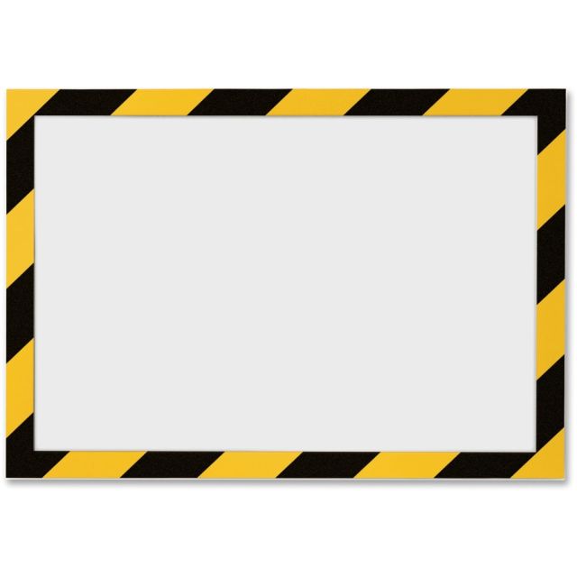 DURABLE DURAFRAME SECURITY Self-Adhesive Magnetic Letter Sign Holder - Holds Letter-Size 8-1/2in x 11in , Yellow/Black, 2 Pack (Min Order Qty 3) MPN:4770130