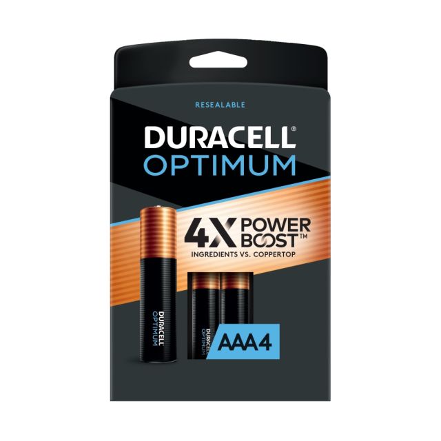 Duracell Optimum AAA Alkaline Batteries, Pack Of 4 (Min Order Qty 14) MPN:5005577