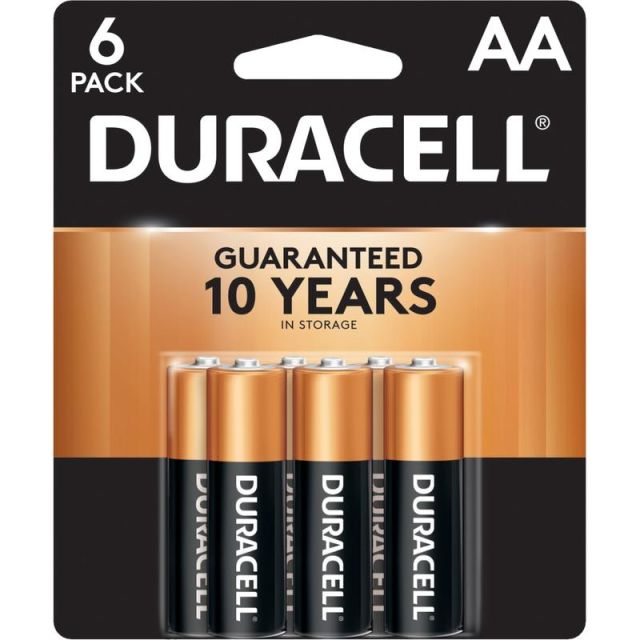 Duracell Coppertop AA Alkaline Batteries, Pack Of 6 (Min Order Qty 9) MPN:MN1500B6Z