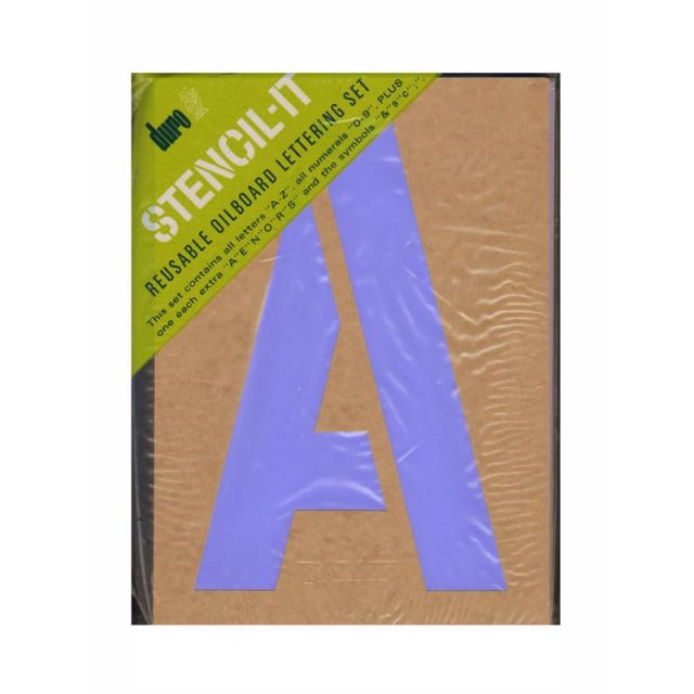 Duro Stencil-It Reusable Oil Board Stencil Set, Lettering, 12in x 8in (Min Order Qty 2) MPN:3380