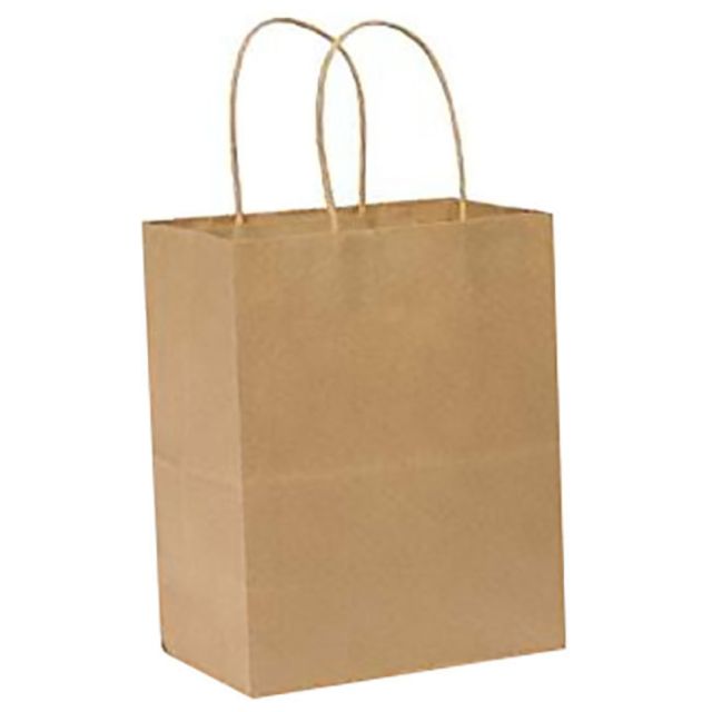 Duro Novolex Paper Shopping Bags, 10 1/4inH x 8inW x 4 1/2inD, Kraft, Carton Of 250 MPN:87097